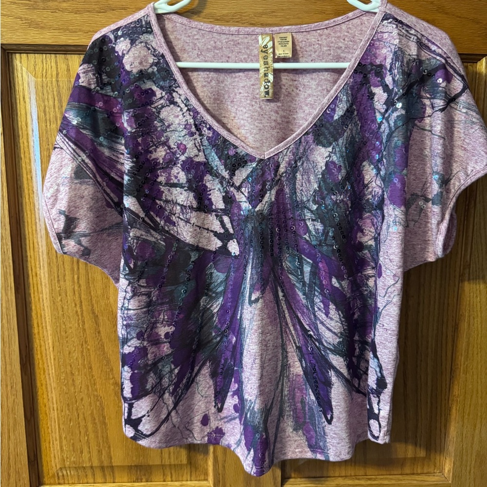 Eyeshadow Purple and Gray Women's Top